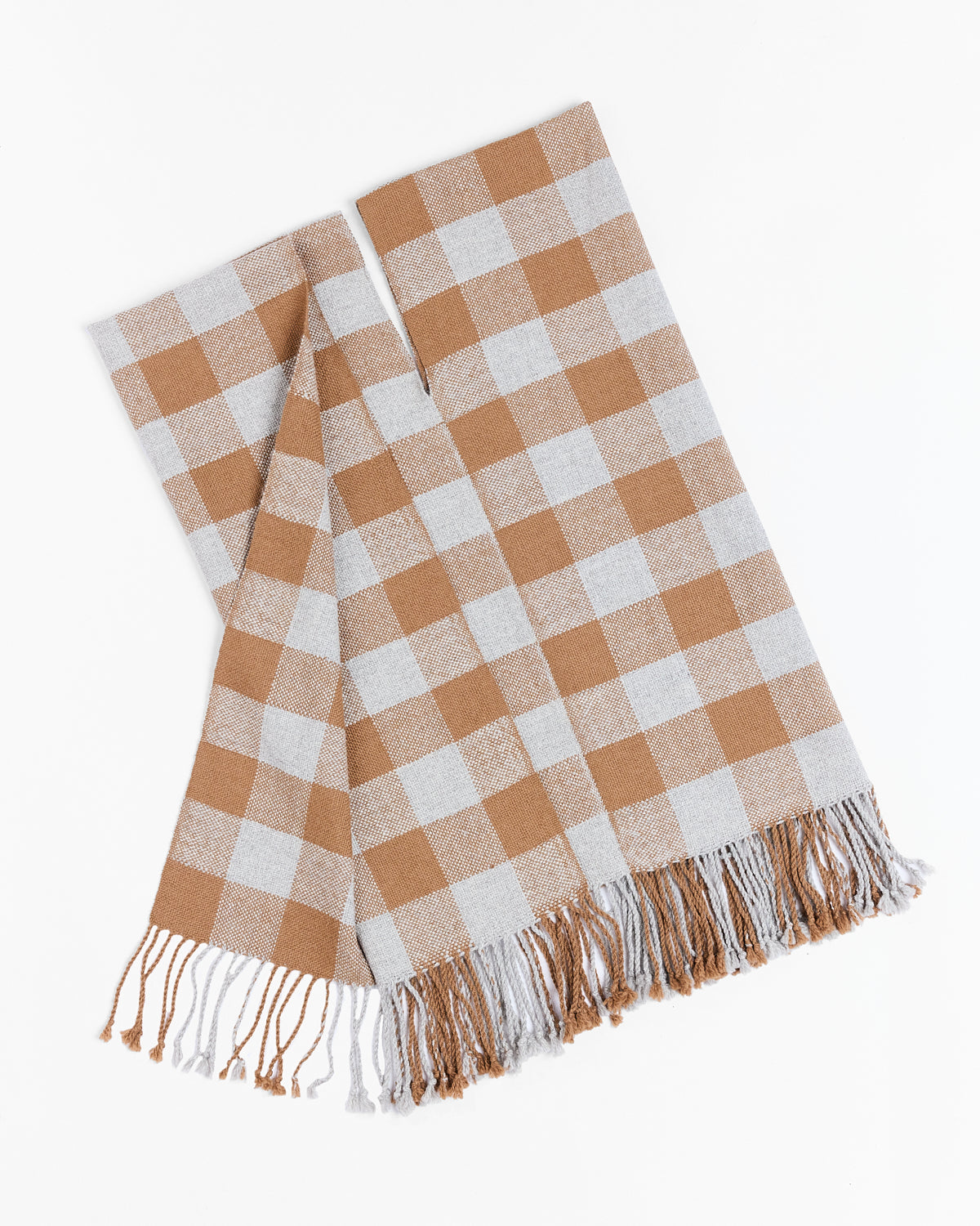 PONCHO CUADROS / Vicuña + Gris